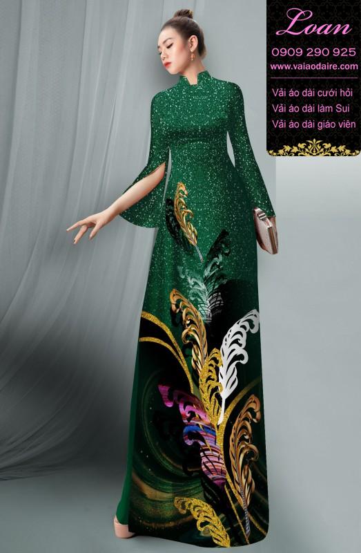 Vải áo dài hoa 3D