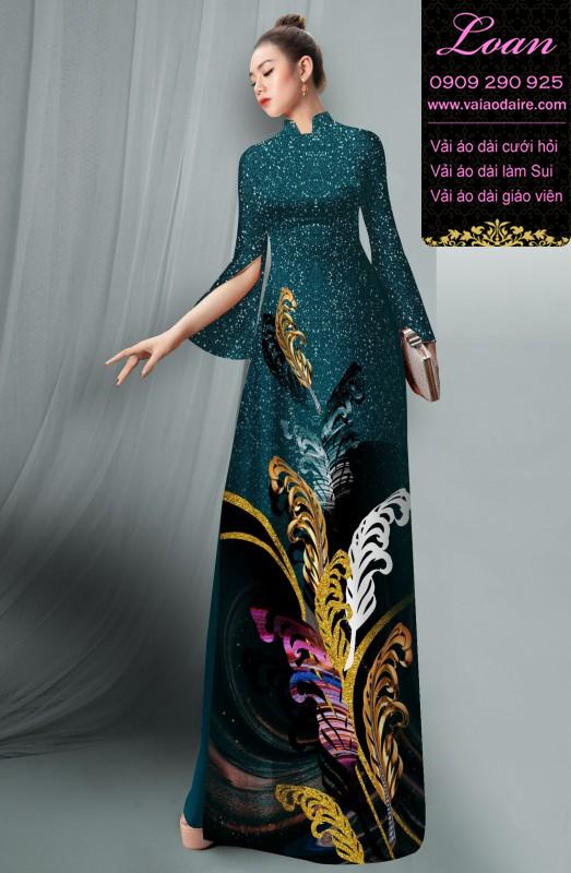 Vải áo dài hoa 3D