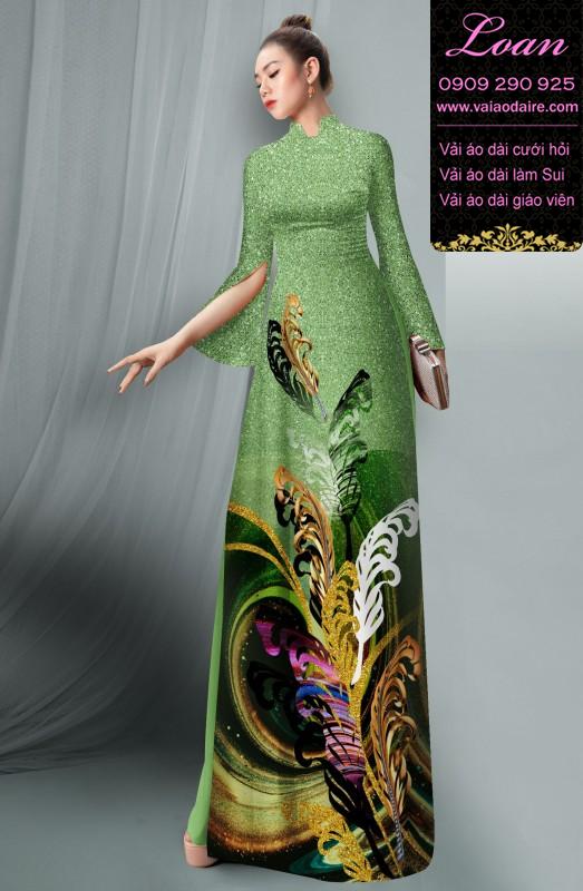 Vải áo dài hoa 3D