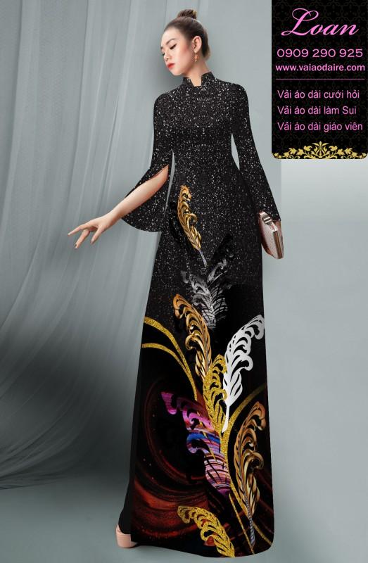 Vải áo dài hoa 3D