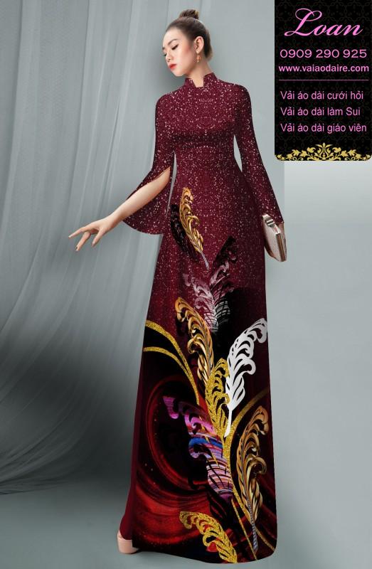 Vải áo dài hoa 3D