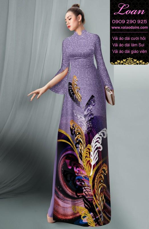 Vải áo dài hoa 3D