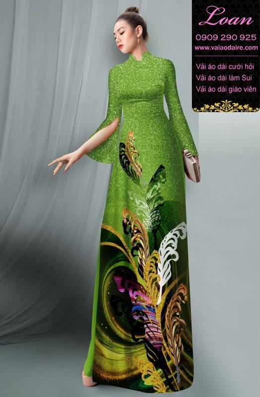 Vải áo dài hoa 3D