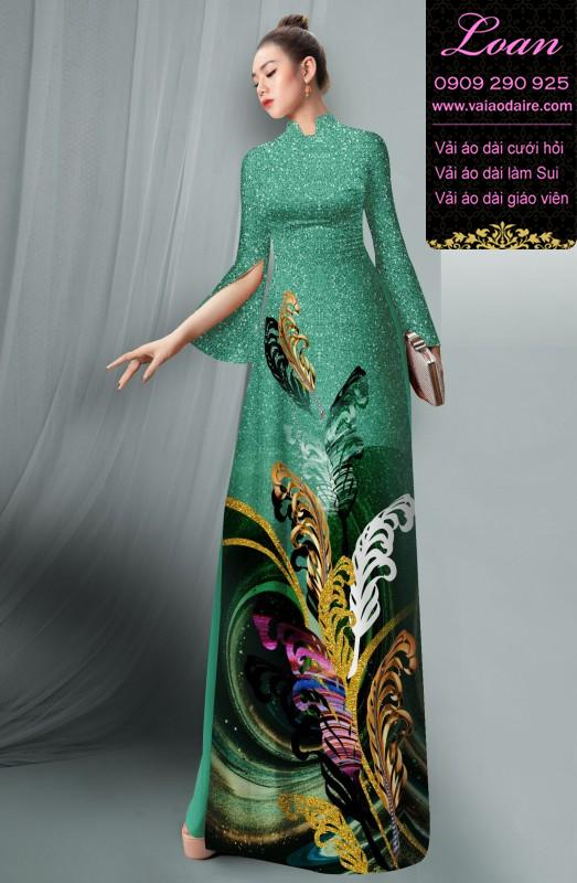 Vải áo dài hoa 3D
