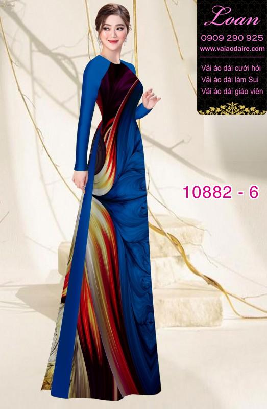 Vải áo dài hoa 3D