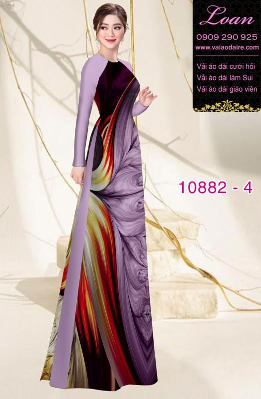 Vải áo dài hoa 3D
