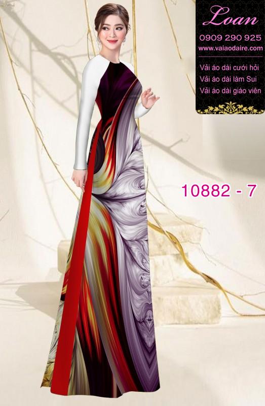 Vải áo dài hoa 3D