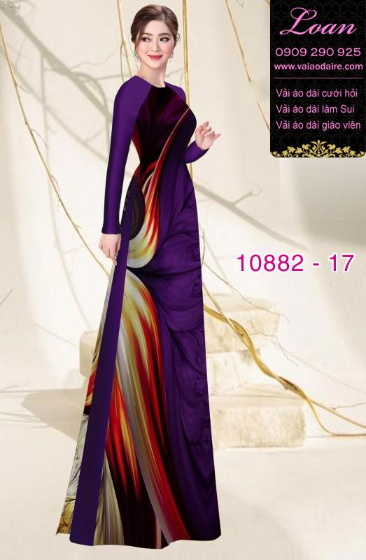 Vải áo dài hoa 3D
