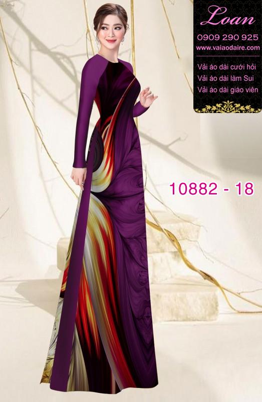 Vải áo dài hoa 3D