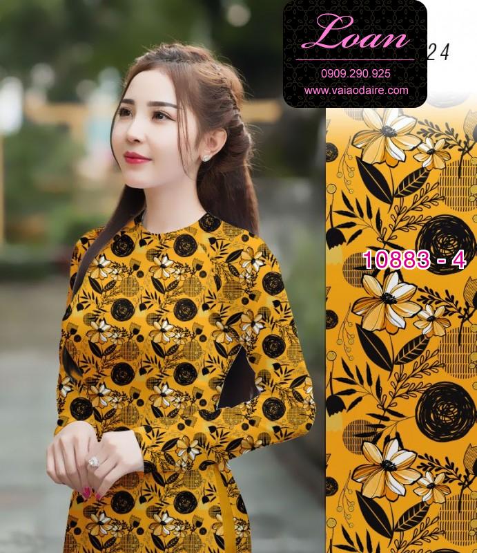 Vải áo dài hoa 3D