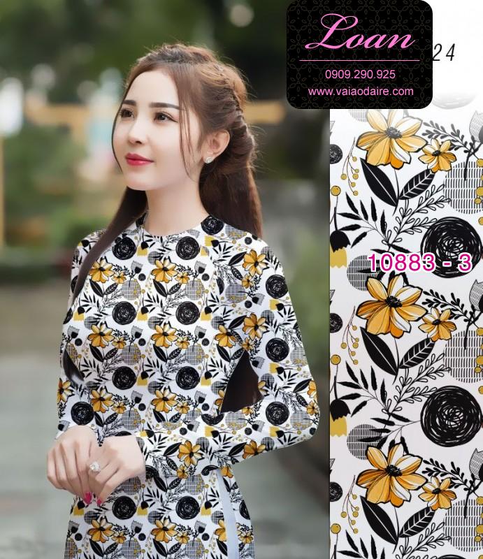 Vải áo dài hoa 3D