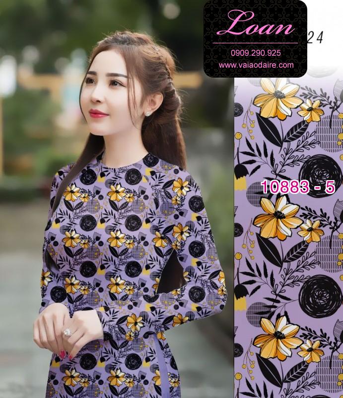Vải áo dài hoa 3D