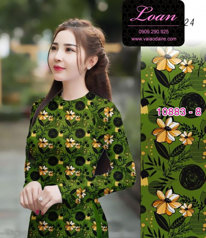 Vải áo dài hoa 3D