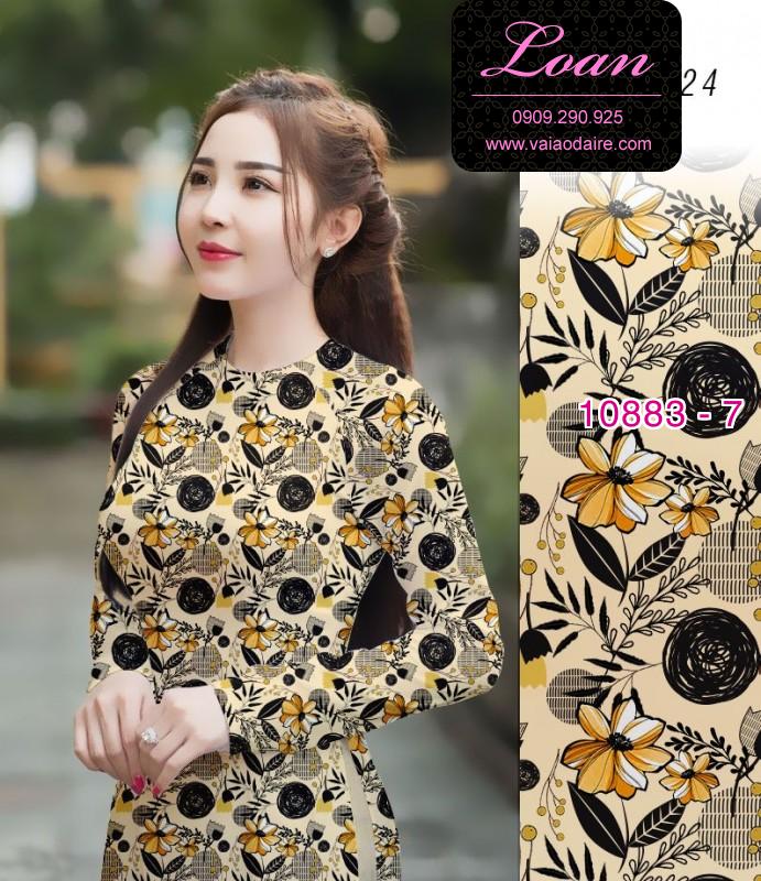 Vải áo dài hoa 3D