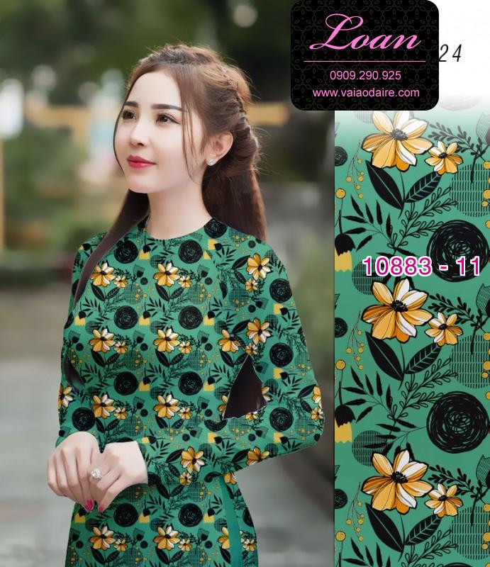 Vải áo dài hoa 3D