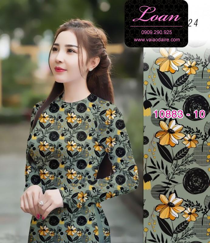 Vải áo dài hoa 3D