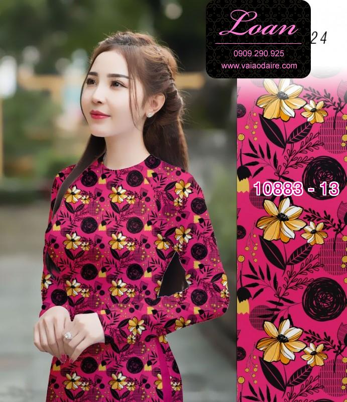 Vải áo dài hoa 3D