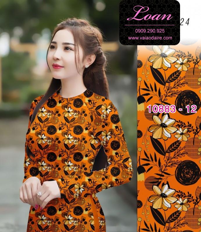 Vải áo dài hoa 3D