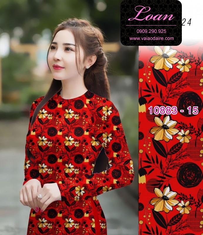 Vải áo dài hoa 3D
