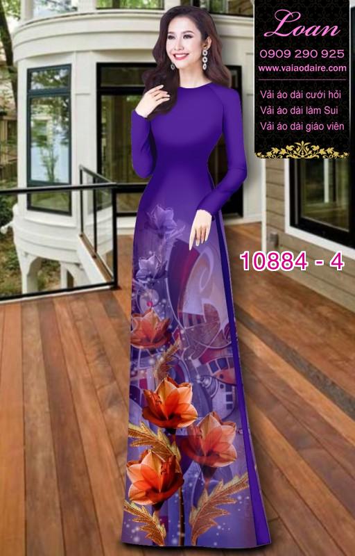 Vải áo dài hoa 3D Vải áo dài hoa 3D