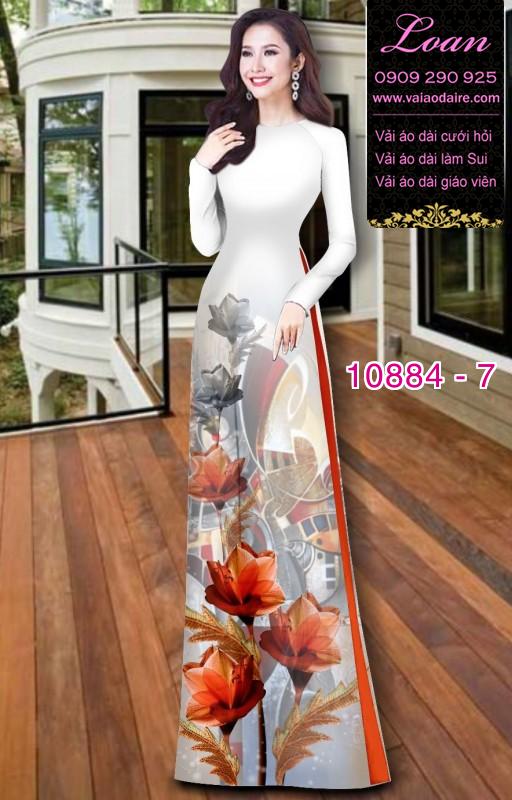Vải áo dài hoa 3D Vải áo dài hoa 3D