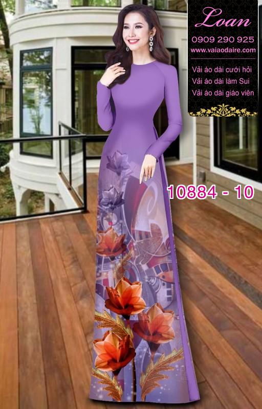 Vải áo dài hoa 3D Vải áo dài hoa 3D