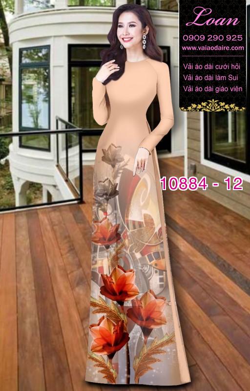 Vải áo dài hoa 3D Vải áo dài hoa 3D
