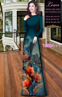 Vải áo dài hoa 3D-DT 10884