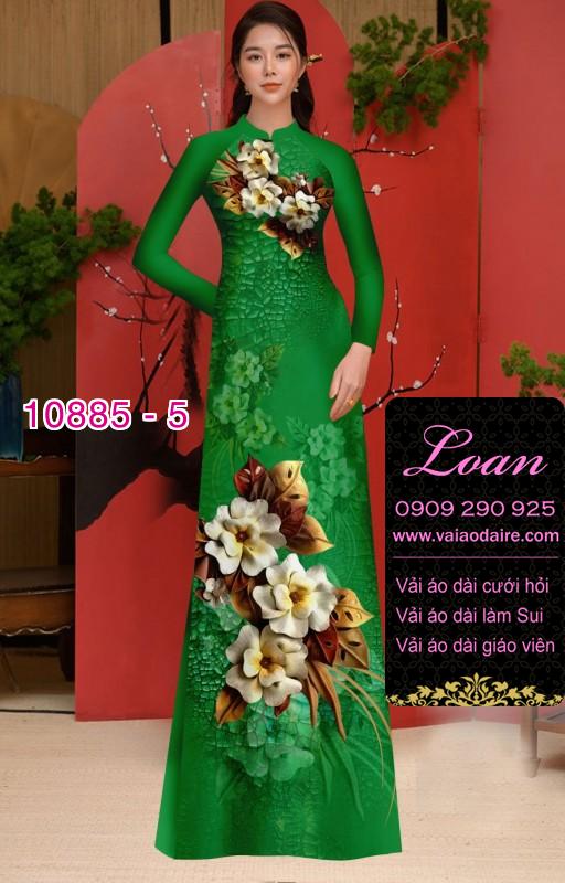 Vải áo dài hoa 3D