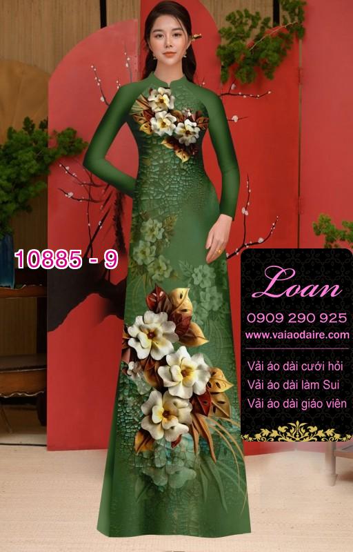 Vải áo dài hoa 3D