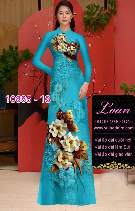 Vải áo dài hoa 3D