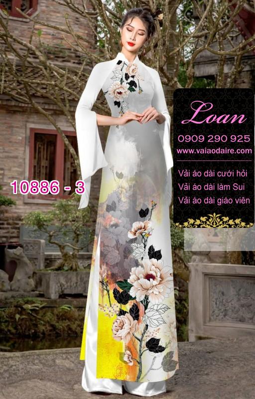 Vải áo dài hoa 3D Vải áo dài hoa 3D