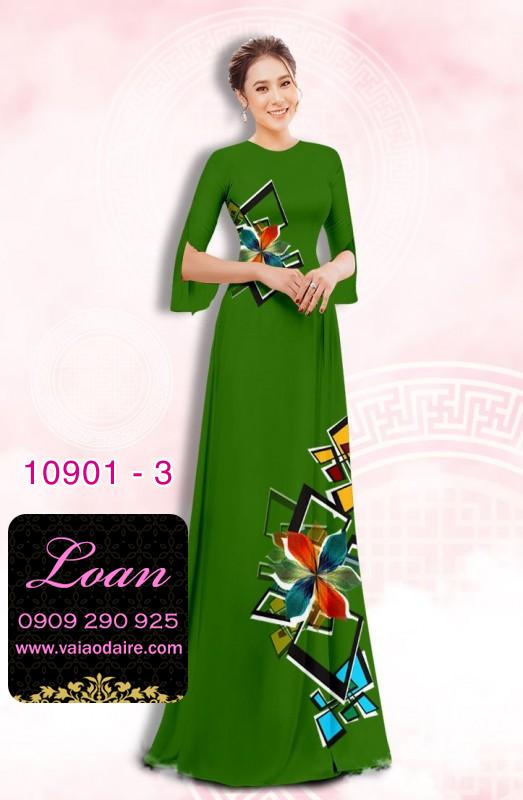 Vải áo dài hoa 3D