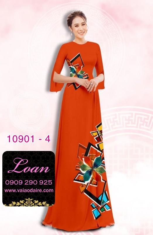Vải áo dài hoa 3D