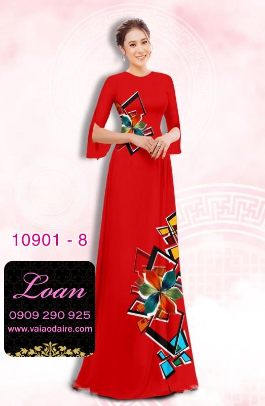 Vải áo dài hoa 3D