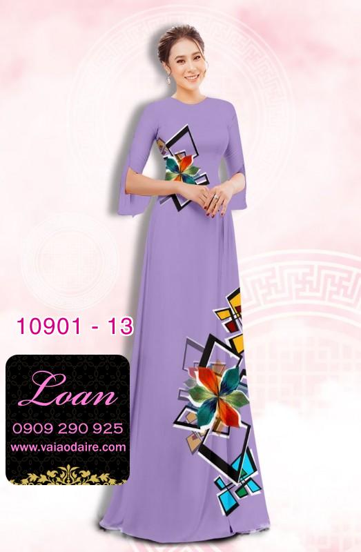 Vải áo dài hoa 3D