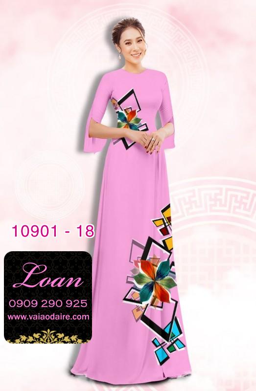 Vải áo dài hoa 3D