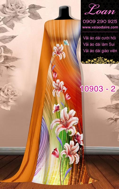 Vải áo dài hoa 3D