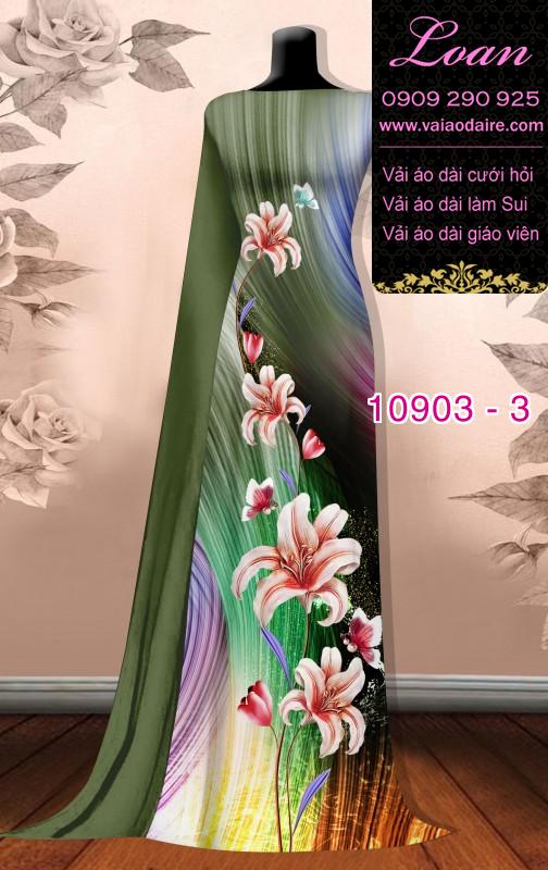 Vải áo dài hoa 3D