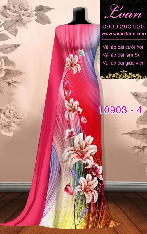 Vải áo dài hoa 3D