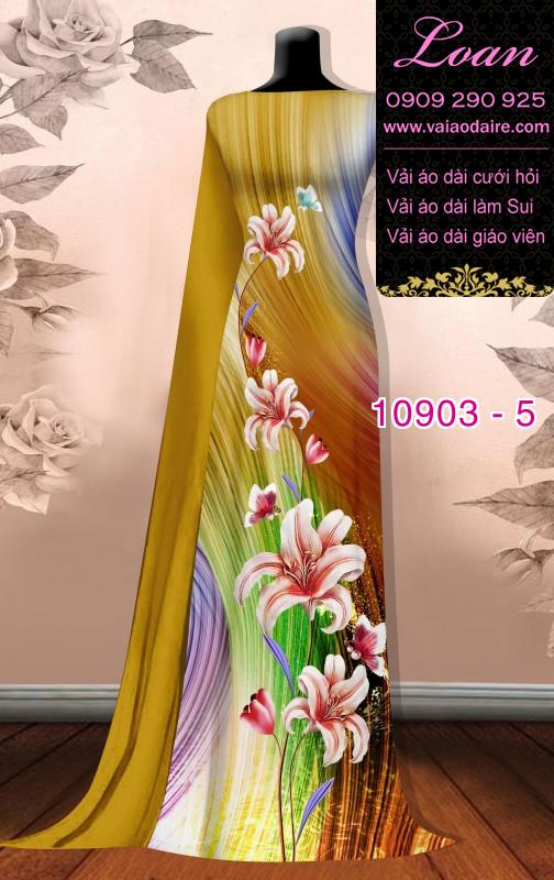 Vải áo dài hoa 3D