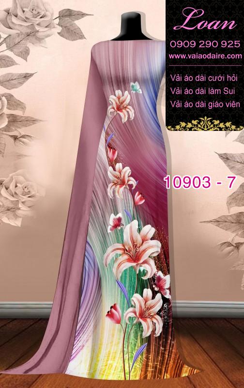 Vải áo dài hoa 3D