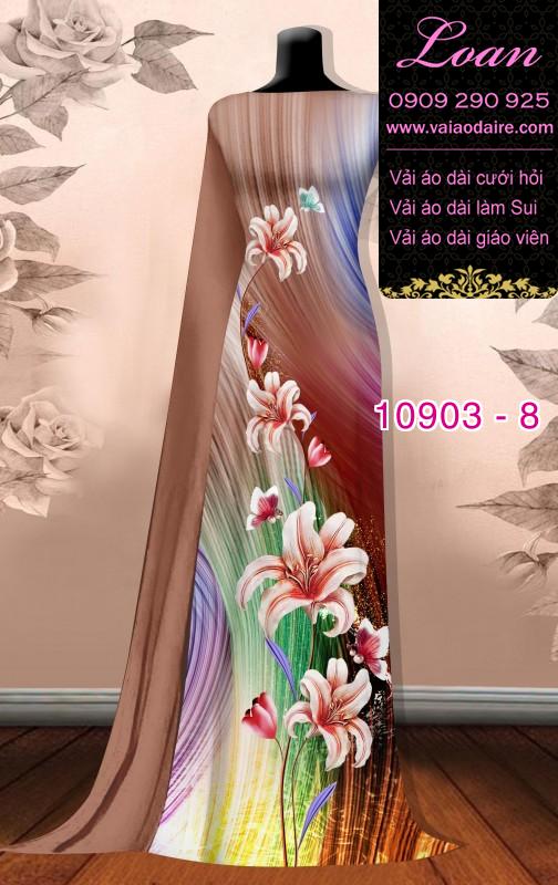 Vải áo dài hoa 3D