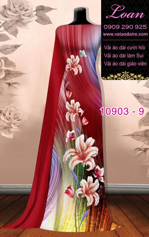 Vải áo dài hoa 3D