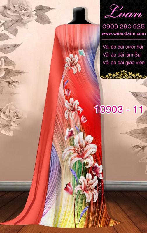 Vải áo dài hoa 3D