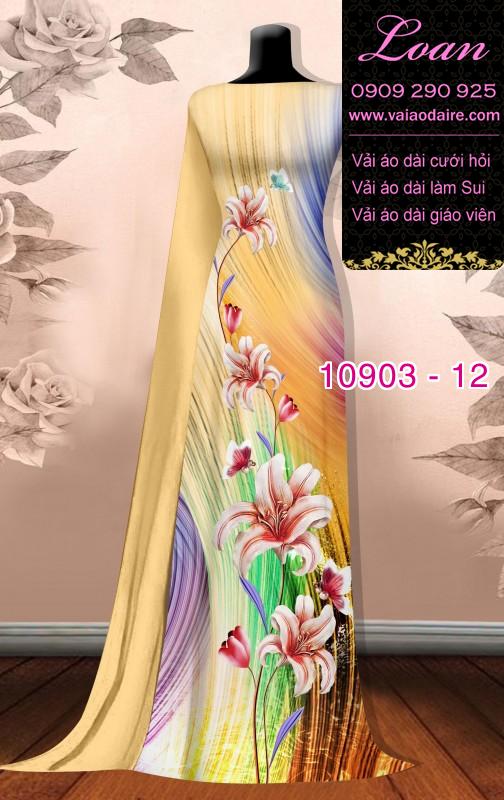 Vải áo dài hoa 3D