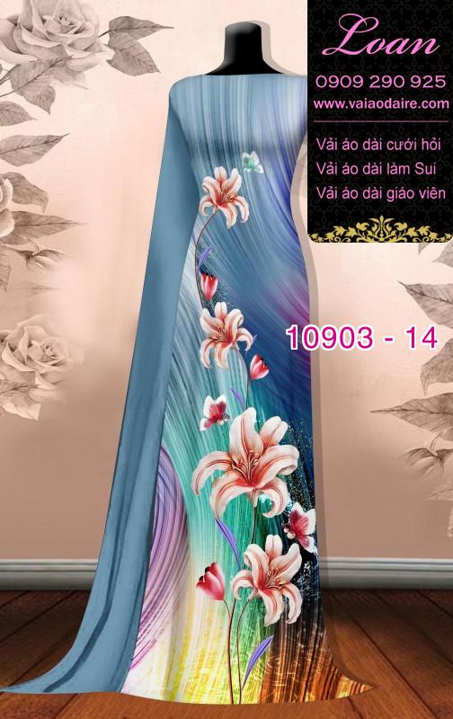 Vải áo dài hoa 3D