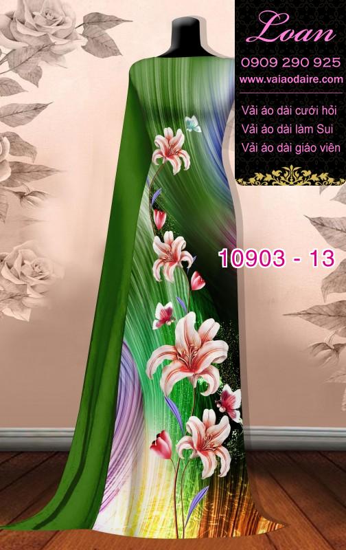 Vải áo dài hoa 3D