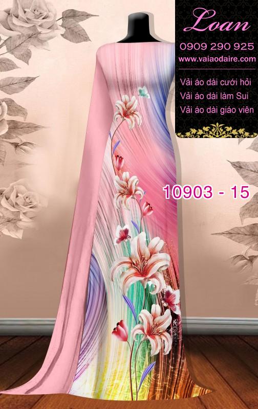 Vải áo dài hoa 3D