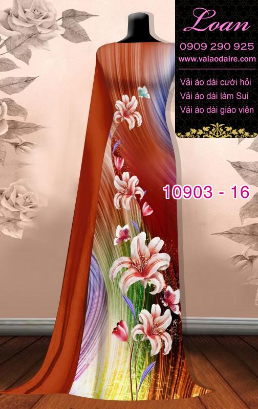 Vải áo dài hoa 3D